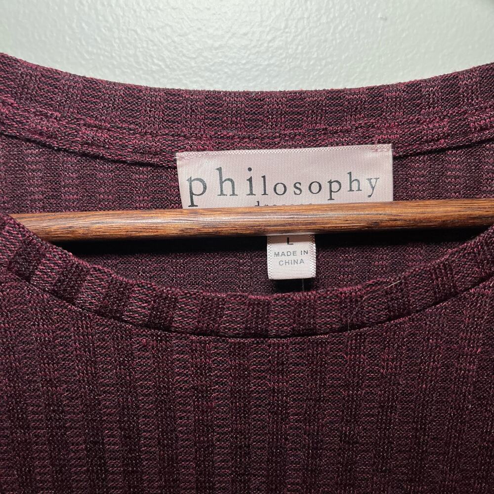 Philosophy Women's Wine Textured Knit Dress-L- NWT-Retail $78​ - Picture 4 of 5